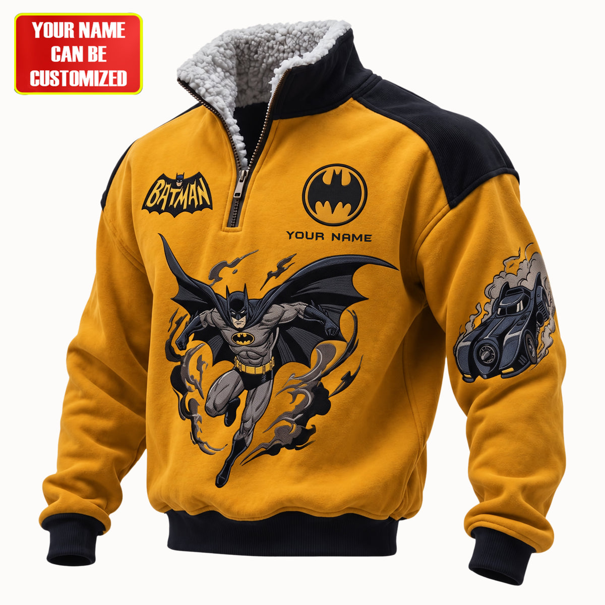 Shadow Guardian Quarter Zip – Vintage Gothic Hero Fleece Sweatshirt