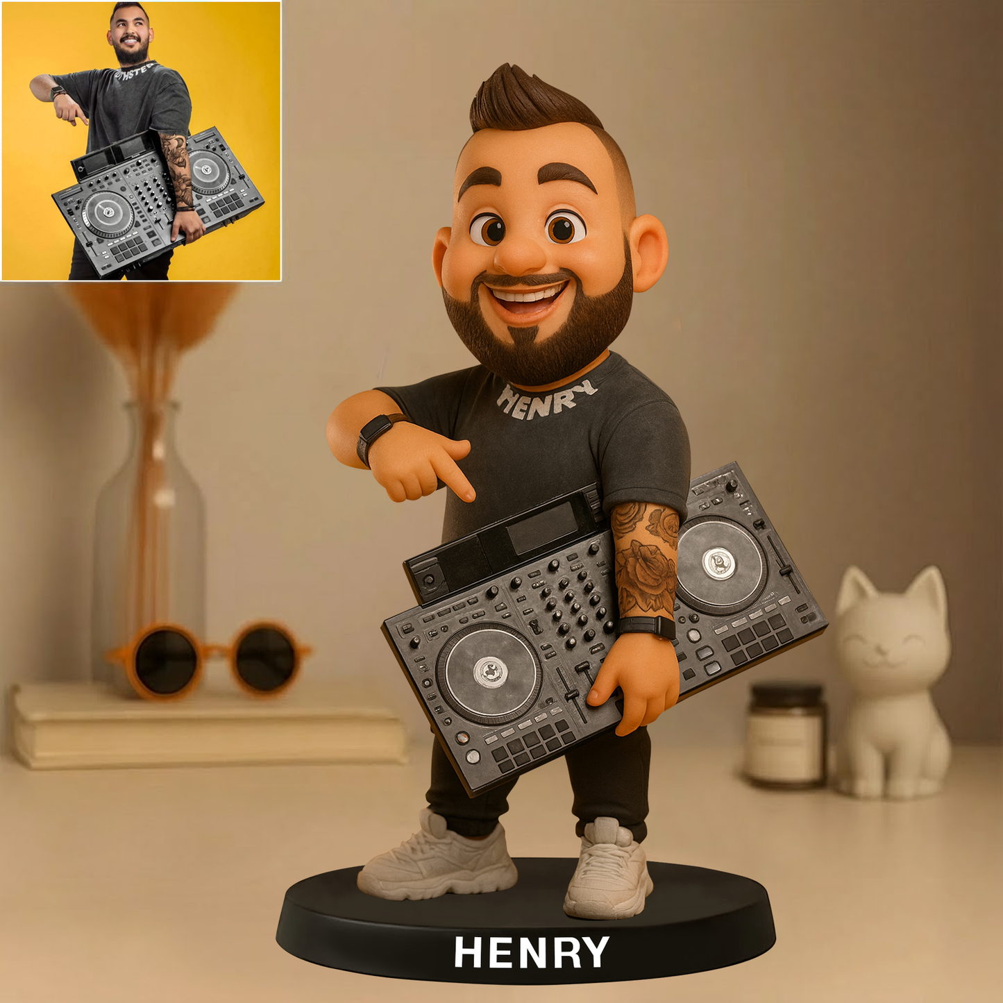 Custom DJ Photo Pixar Cartoon Style Acrylic Plaque