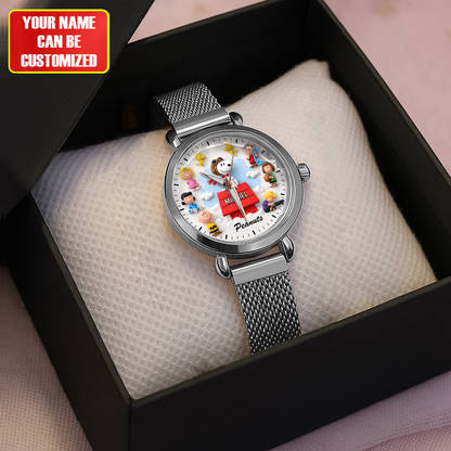 Classic Flying Puppy & Friends - Personalized Cartoon Women Hand Watch