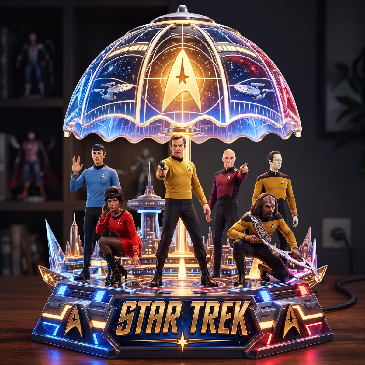 Galactic Crew Adventure - Personalized Retro Space Acrylic LED Night Light