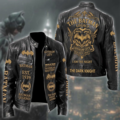 Dark Knight Est.1939 Vintage Collar Leather Jacket