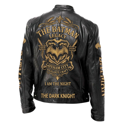Dark Knight Est.1939 Vintage Collar Leather Jacket