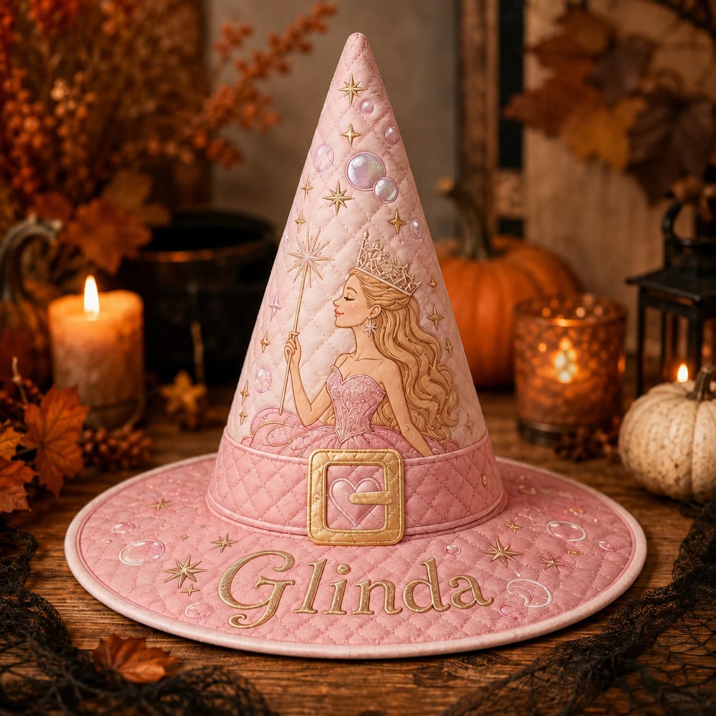 Enchanted Friendship - Personalized Halloween Character Quilt Witch Hat