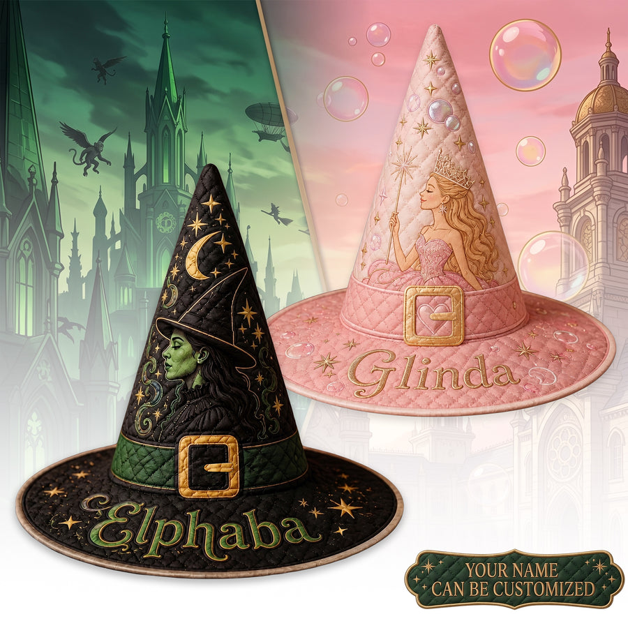 Enchanted Friendship - Personalized Halloween Character Quilt Witch Hat