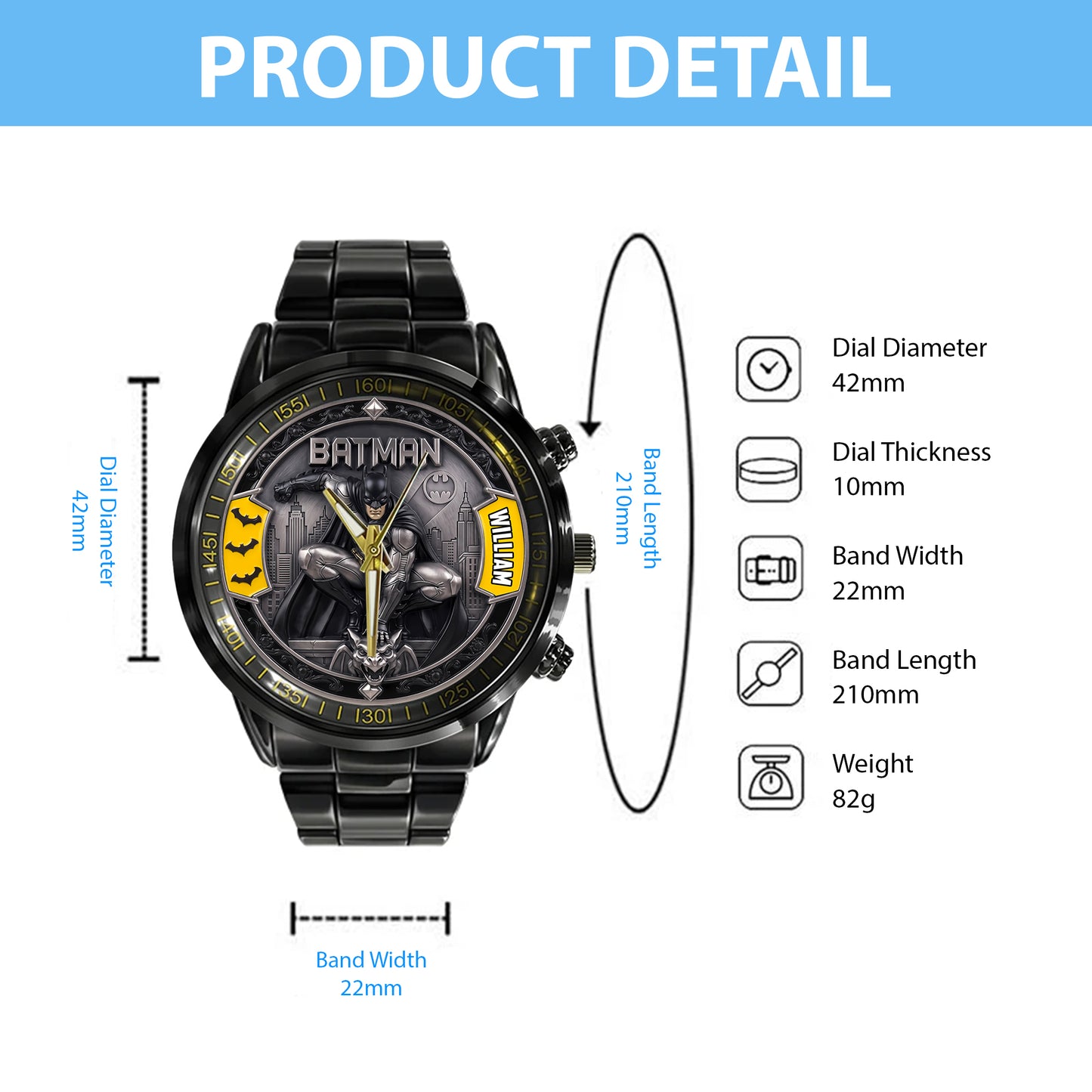 Personalized Dark Knight Watch – Unique Gift for Fans