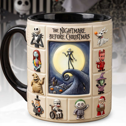 Gothic Pumpkin King & Friends Mug – Spooky Holiday Character Coffee Cup
