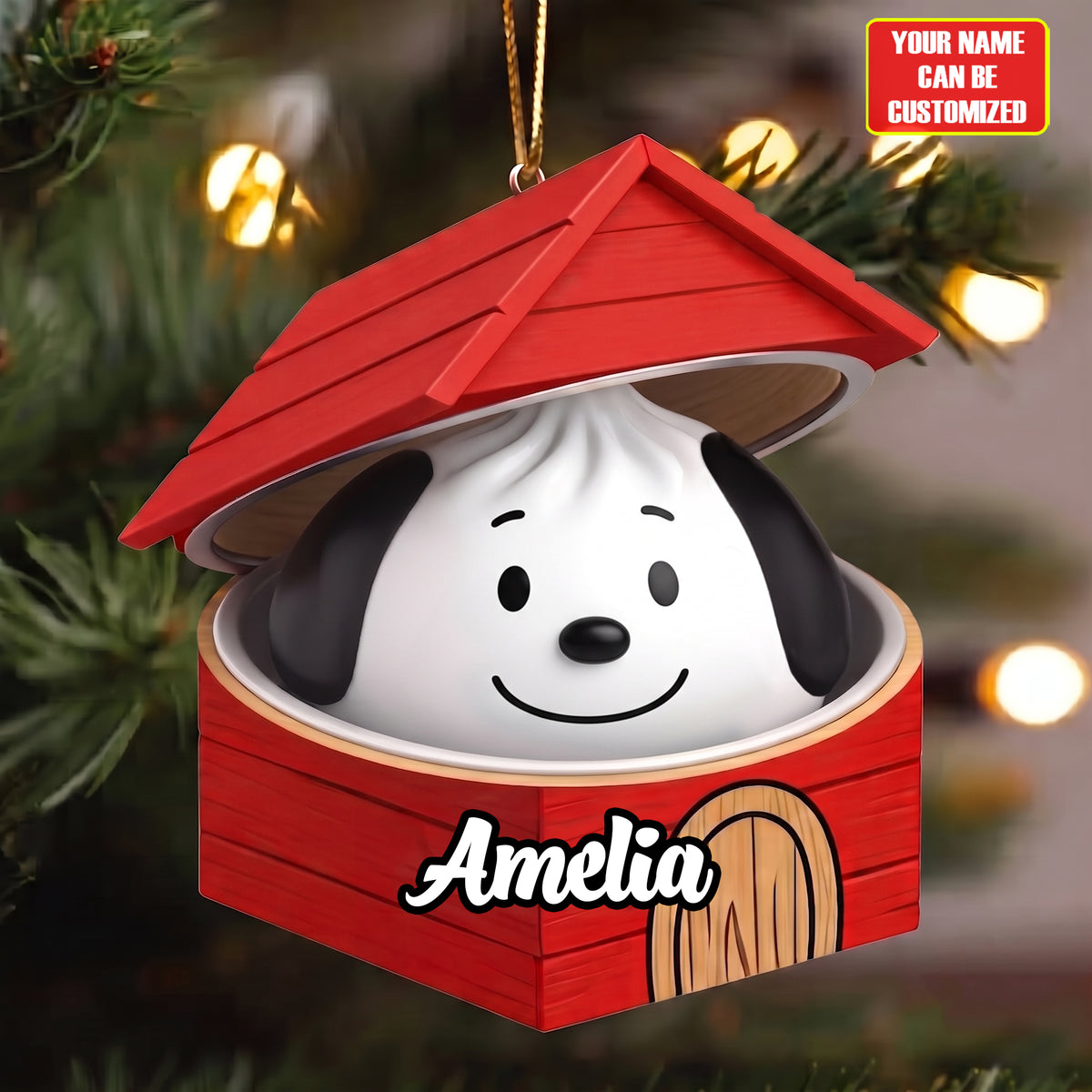 Personalized Dumpling Puppy House Ornament – Christmas Tree Decor