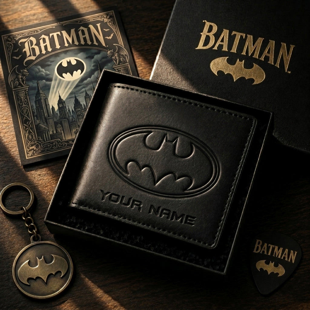 Personalized Dark Knight V1 Leather Wallet , Leather Gift , Father Day Gifts , Holiday Gift