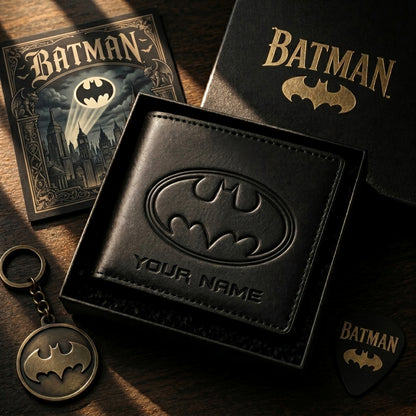Personalized Dark Knight V1 Leather Wallet , Leather Gift , Father Day Gifts , Holiday Gift