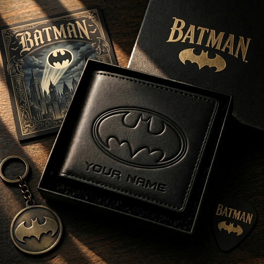 Personalized Dark Knight V1 Leather Wallet , Leather Gift , Father Day Gifts , Holiday Gift
