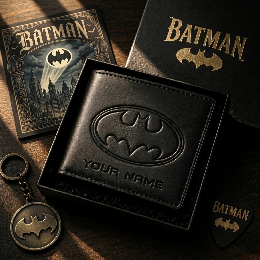 Personalized Dark Knight V1 Leather Wallet , Leather Gift , Father Day Gifts , Holiday Gift