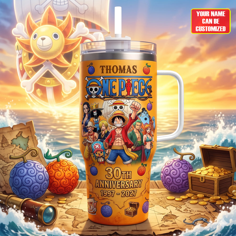 Anime Straw Hat - Personalized Anime Insulated Tumbler