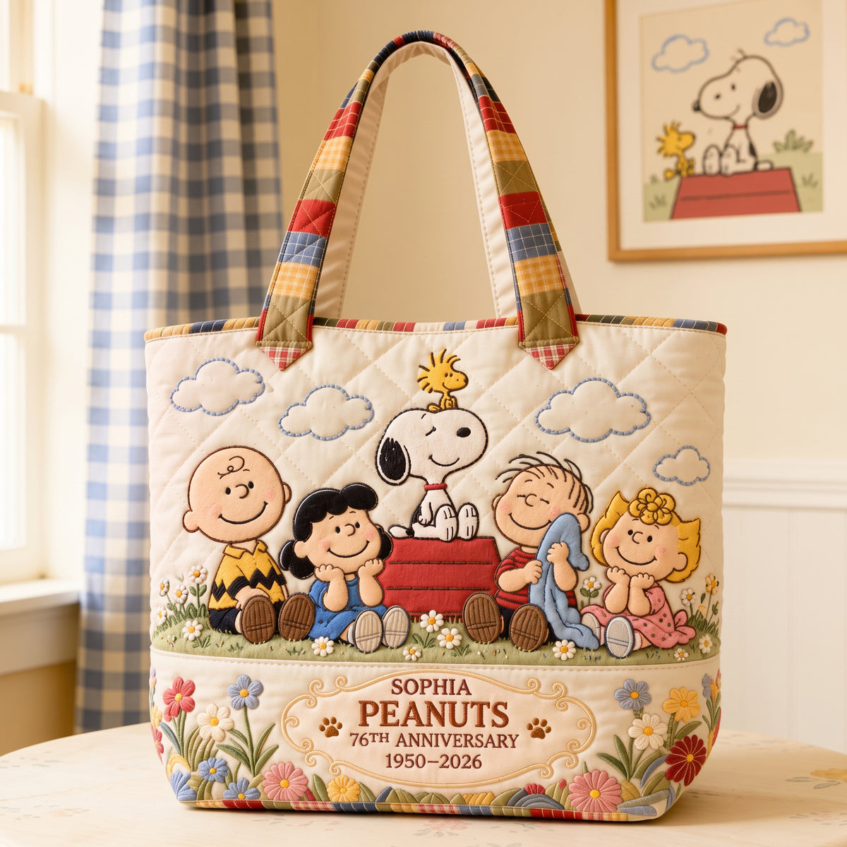 Classic Comic Friends 76th Anniversary Bag - Personalized Quilted Tote Bag