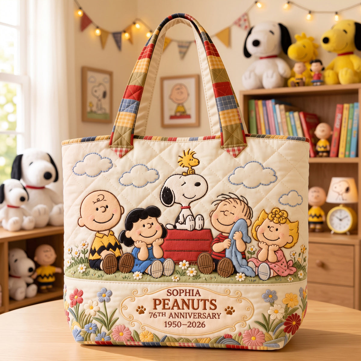 Classic Comic Friends 76th Anniversary Bag - Personalized Quilted Tote Bag
