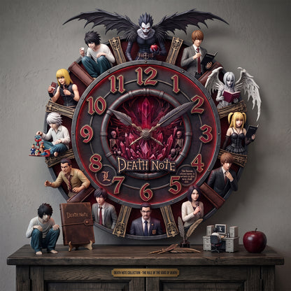 Crimson Notebook - Gothic Anime Wall Clock, Personalized Gifts For Anime Lovers