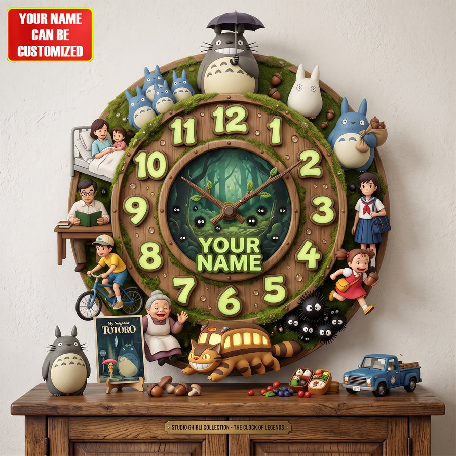 Woodland Spirit Clock - Personalized Custom Name Wall Clock
