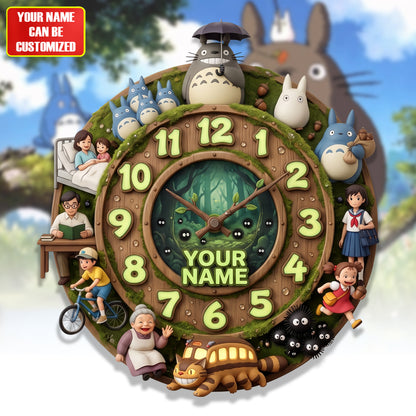 Woodland Spirit Clock - Personalized Custom Name Wall Clock