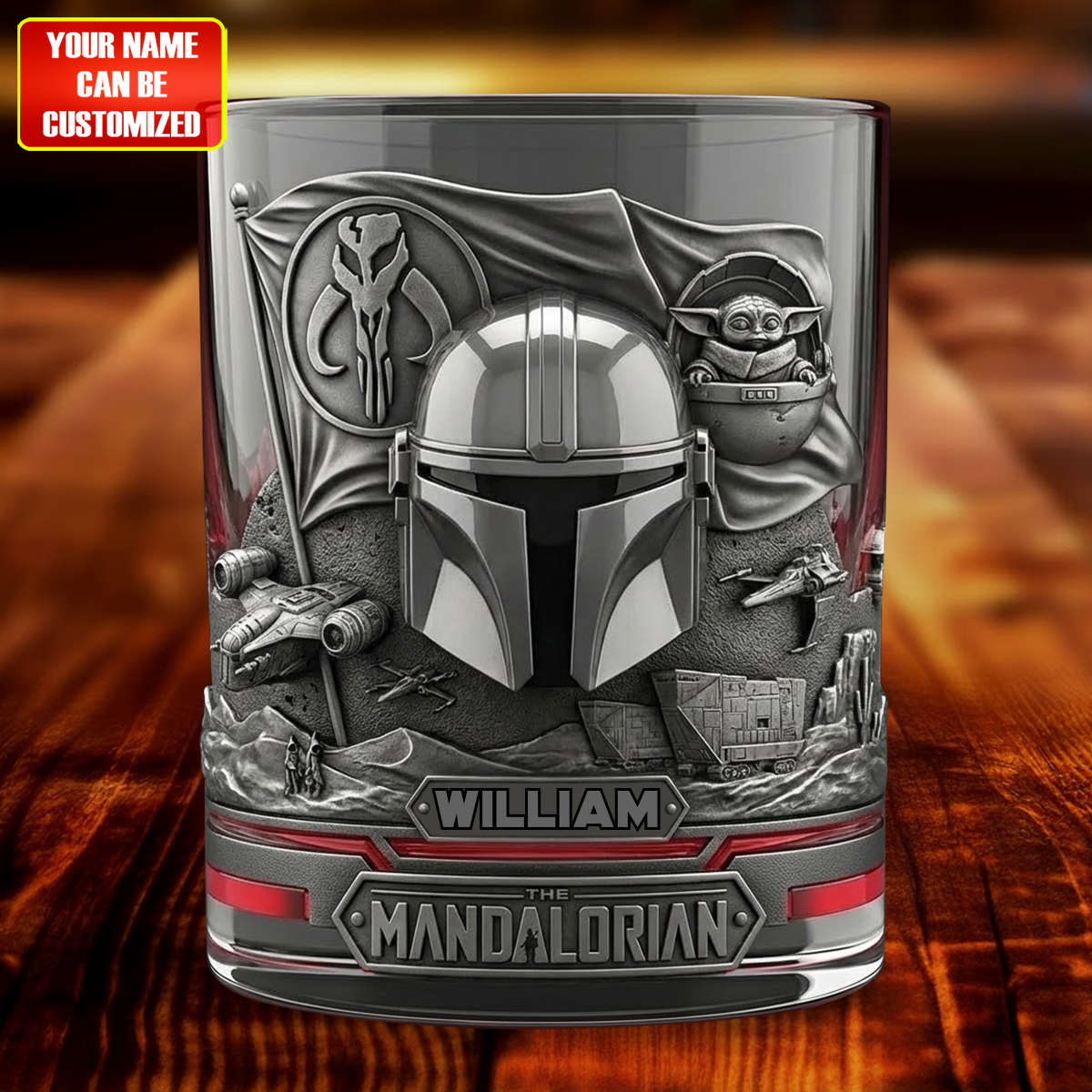 This Is The Way - Personalized The Force Whiskey Glass
