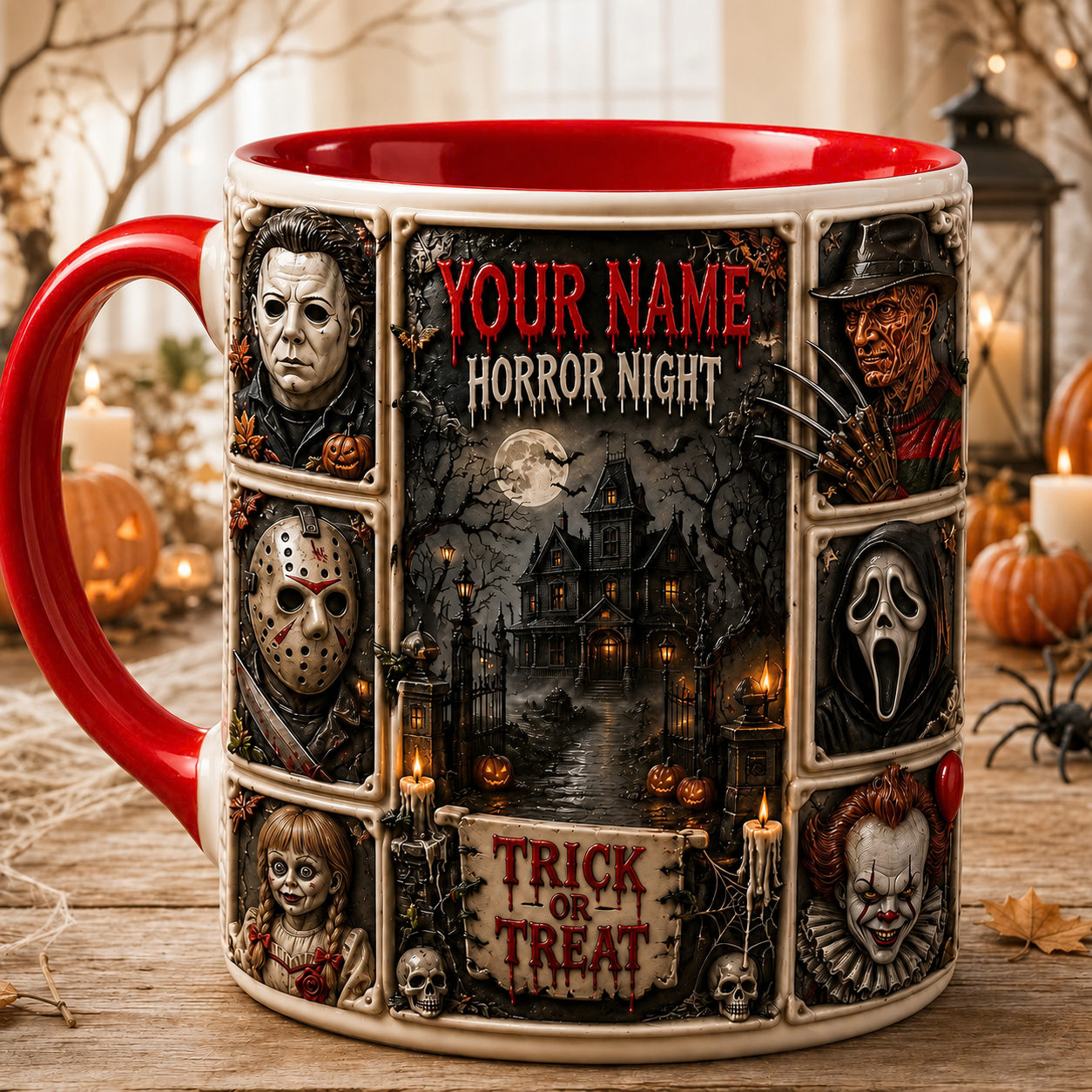 Personalized Halloween Horror Characters - Horror Squads Accent Mug