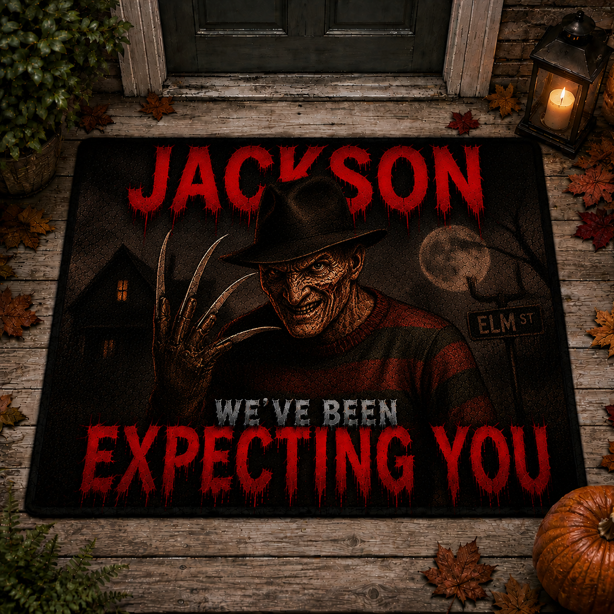 Horror Characters Halloween Doormat - Personalized Creepy Legends Rug