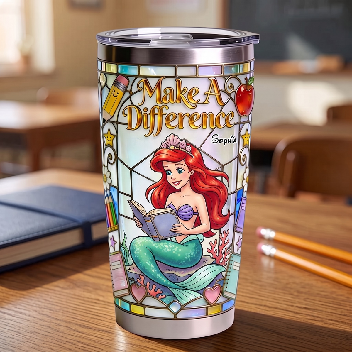 Personalize Magic Princess Teacher Tumbler - Custom Name Tumbler