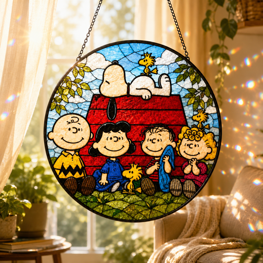 Cartoon Friends Acrylic Suncatcher Window Hanging - Personalized Gift