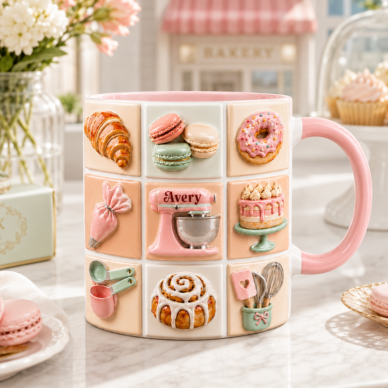 Personalized Baker Mug with Name – Custom Name Baking Lover Coffee Cup