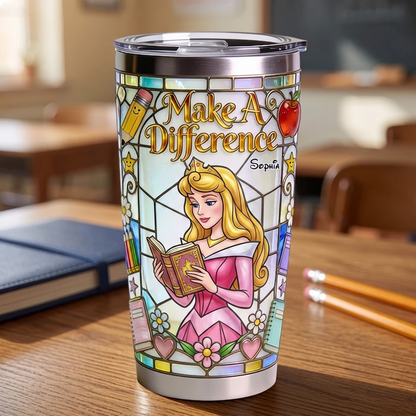 Personalize Magic Princess Teacher Tumbler - Custom Name Tumbler