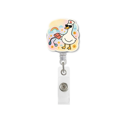 Funny Goose Badge Reel, Nurse ID Badge Holder