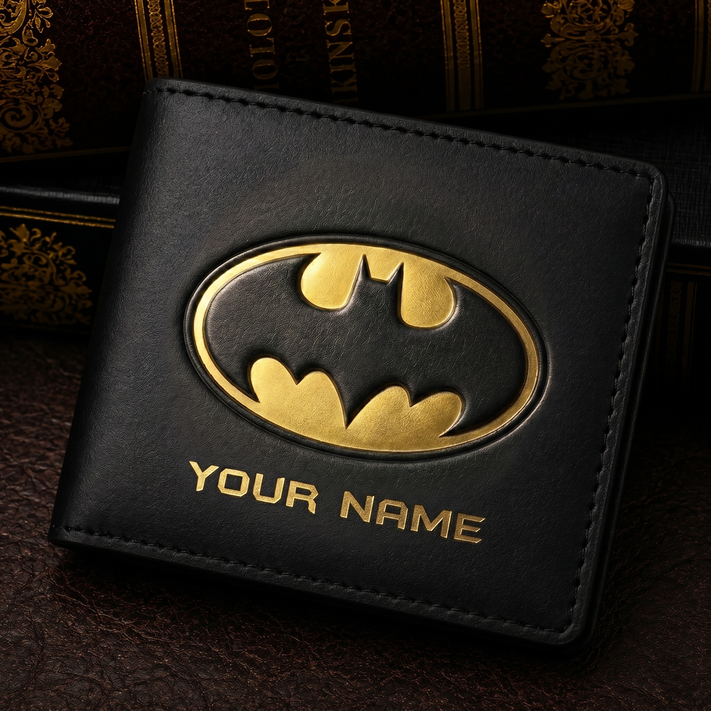 Personalized Dark Knight V2 Leather Wallet , Leather Gift , Father Day Gifts , Holiday Gift