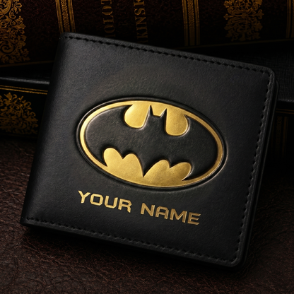 Personalized Dark Knight V2 Leather Wallet , Leather Gift , Father Day Gifts , Holiday Gift