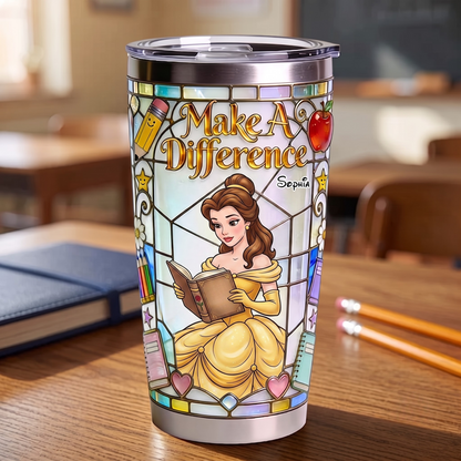Personalize Magic Princess Teacher Tumbler - Custom Name Tumbler