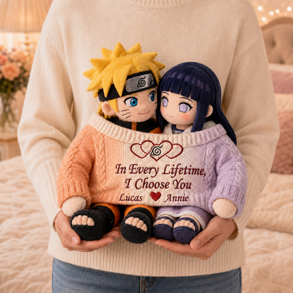 Ninja Couple - Personalized Mouse Faux Fur Shaped Pillow