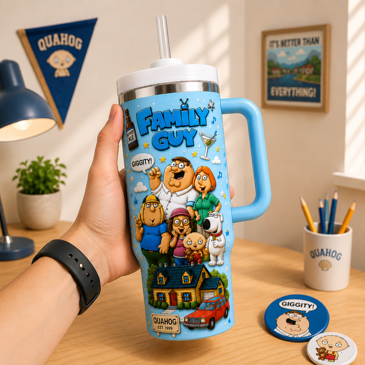 Custom Cartoon Family Tumbler – Personalized Travel Mug