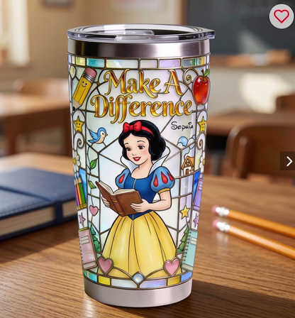 Personalize Magic Princess Teacher Tumbler - Custom Name Tumbler