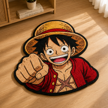 Straw Hat Fighter Tufted Rug - Anime Pỉrates Personalized Doormat Gift