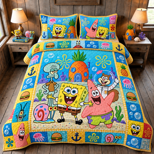 Classic Sea Friends Quilt Set – Cozy Cartoon Bedding Gift