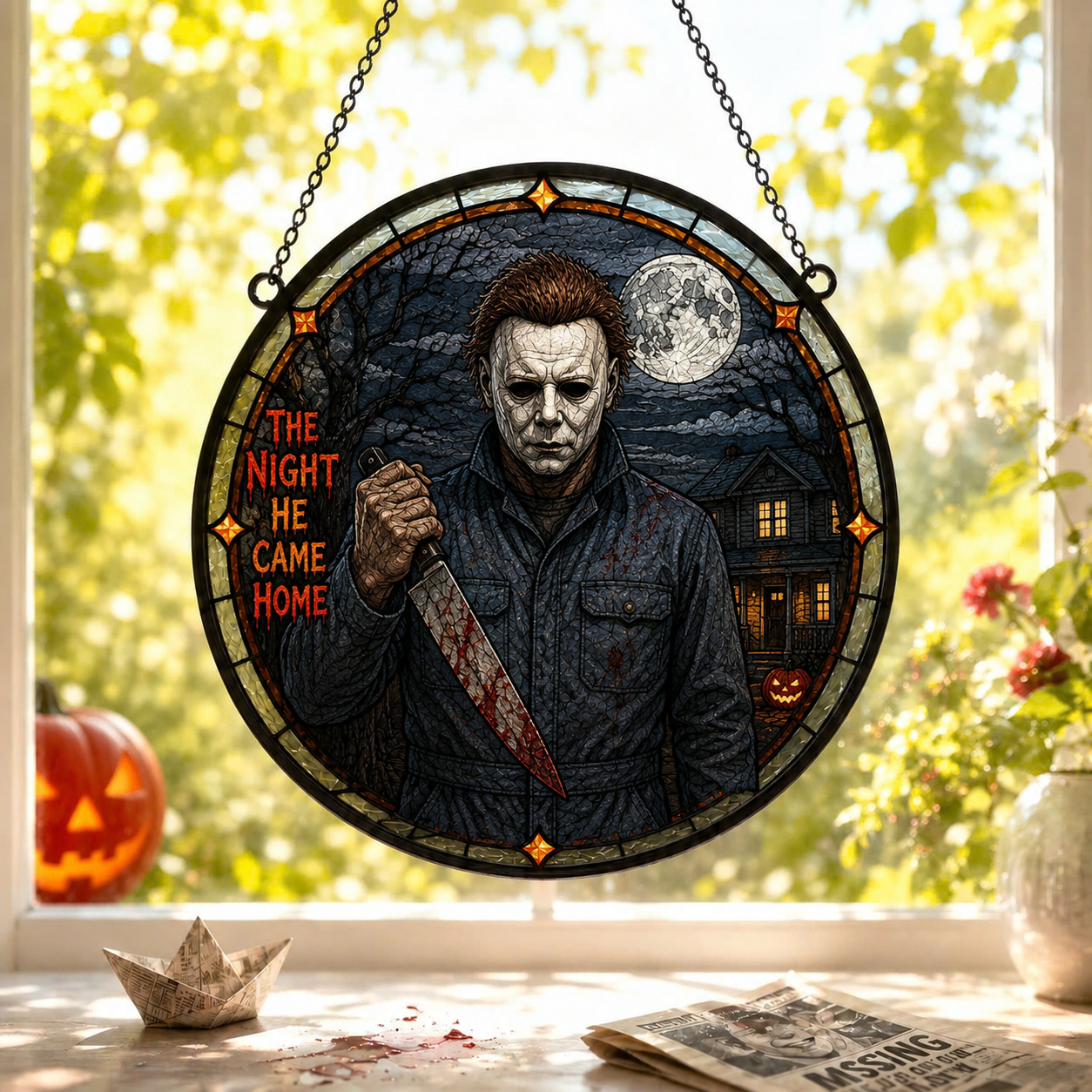 Horror Legends Halloween Suncatcher - Creepy Characters Acrylic Gift