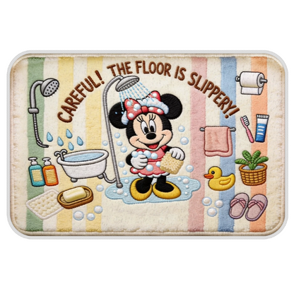 Personalized Mouse & Friends Rug – Custom Name Non-Slip Tufted Rug