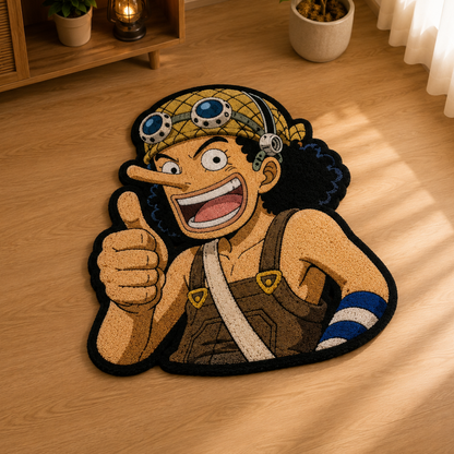 Straw Hat Fighter Tufted Rug - Anime Pỉrates Personalized Doormat Gift