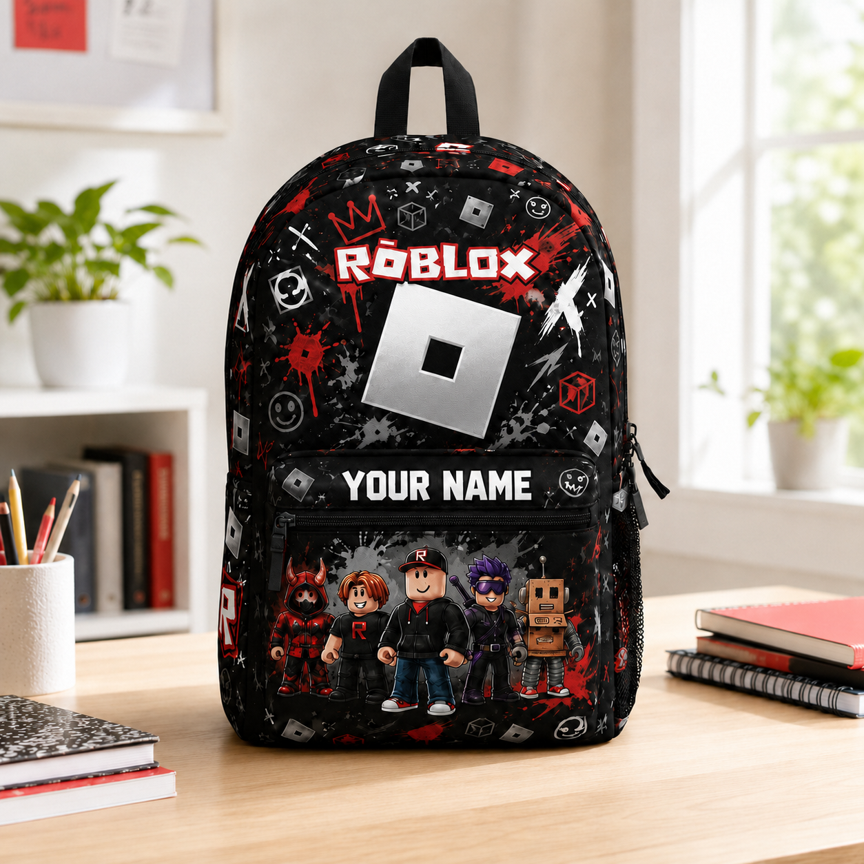 Block Style Gamer Backpack, Boys School and Travel Bag
