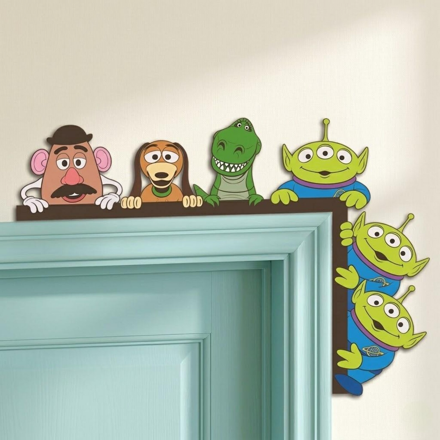 Playful Toy Friends Door Corner Decor – Cute Kids Room Decoration