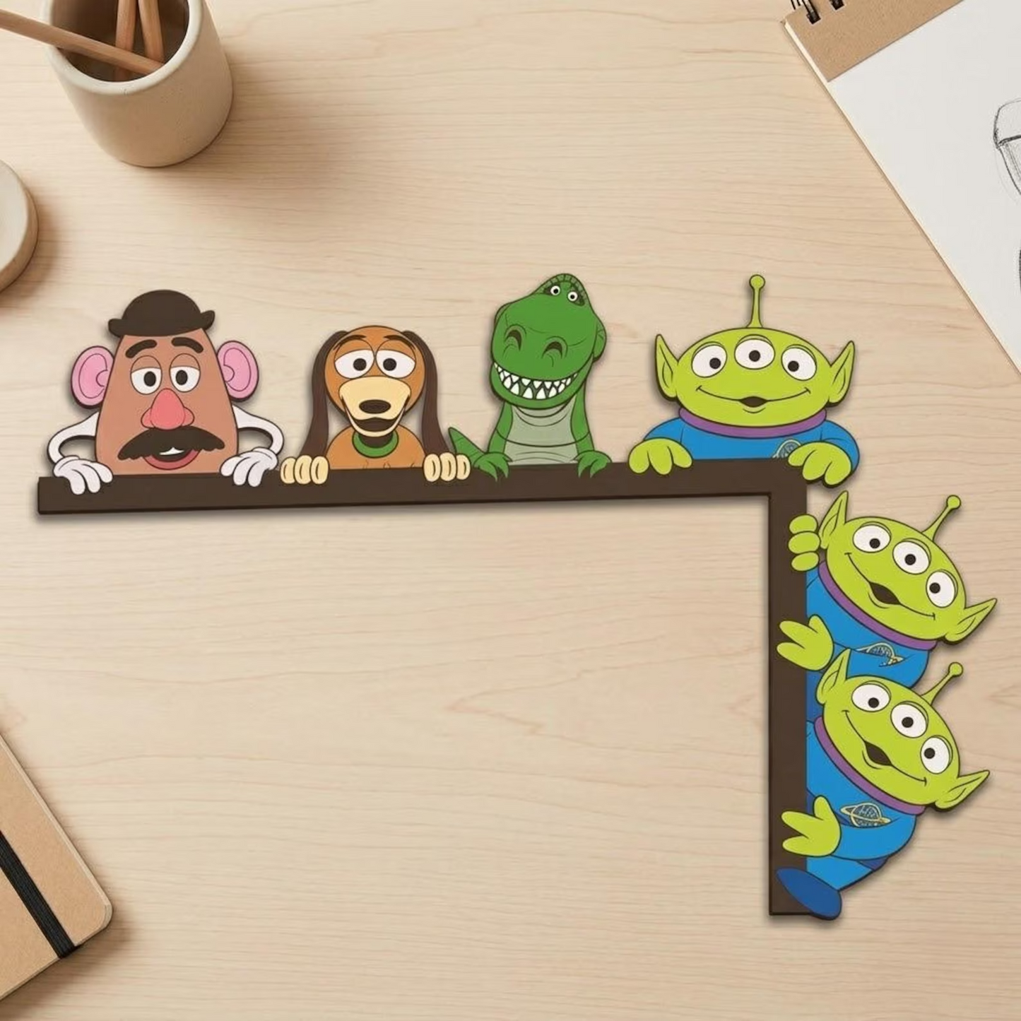 Playful Toy Friends Door Corner Decor – Cute Kids Room Decoration