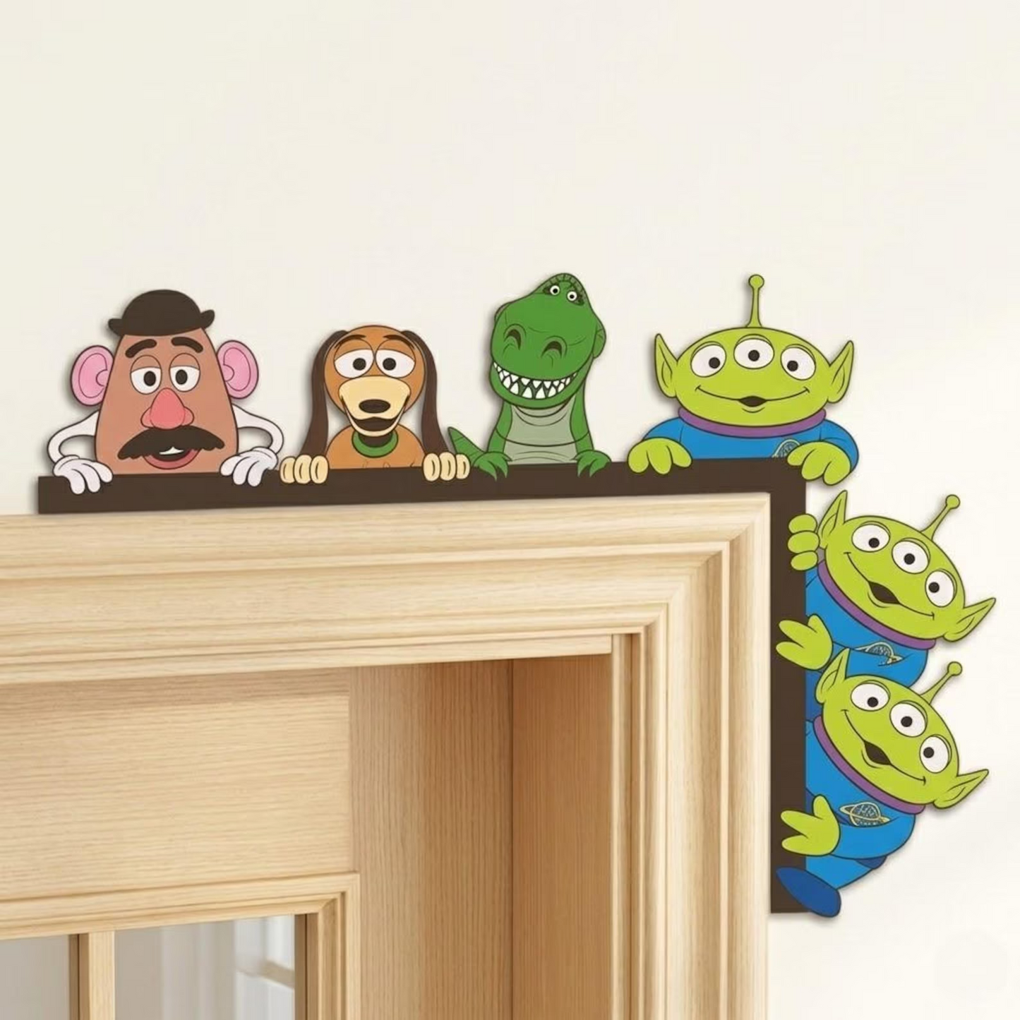 Playful Toy Friends Door Corner Decor – Cute Kids Room Decoration
