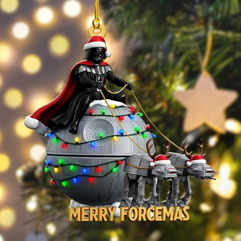 Merry Forcemas Ride - Personalized Galaxy Custom Shaped Acrylic Ornament