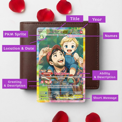 Custom PKM -Inspired Couple Keepsake Wedding & Anniversary Photo to Holo Card