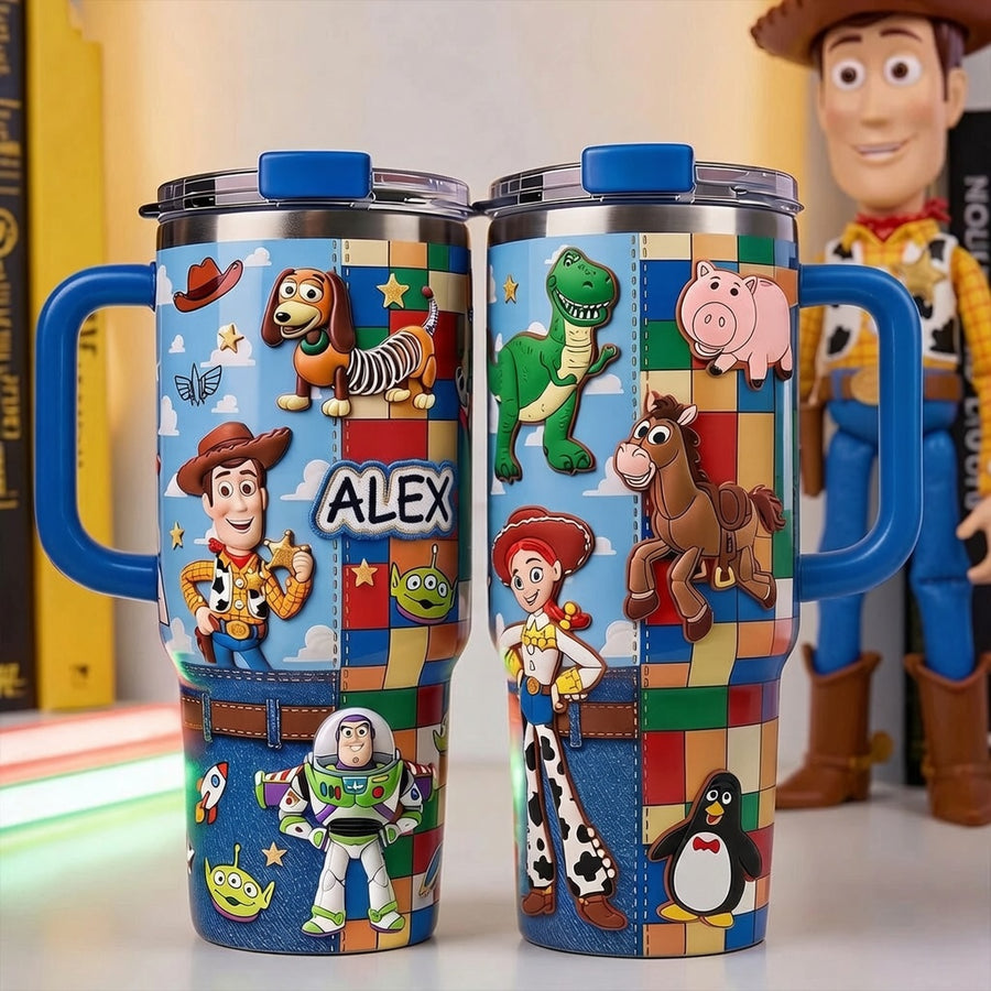 Galaxy And Western Buddy Toy - Personalized Toy Squad Insulated Tumbler