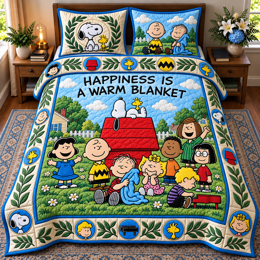 Classic Cartoon Friends Quilt Set – Cozy Cartoon Bedding Gift