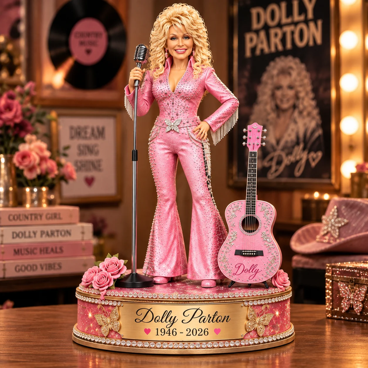 Country Music Queen v5 Acrylic Plaque – Rhinestone Stage Legend Collector Gift