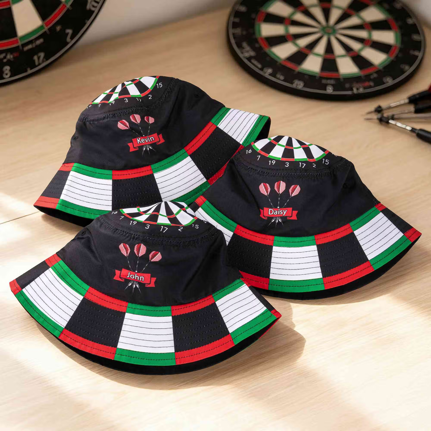 Personalized Darts Bucket Hat – Custom Name Gift for Dart Players